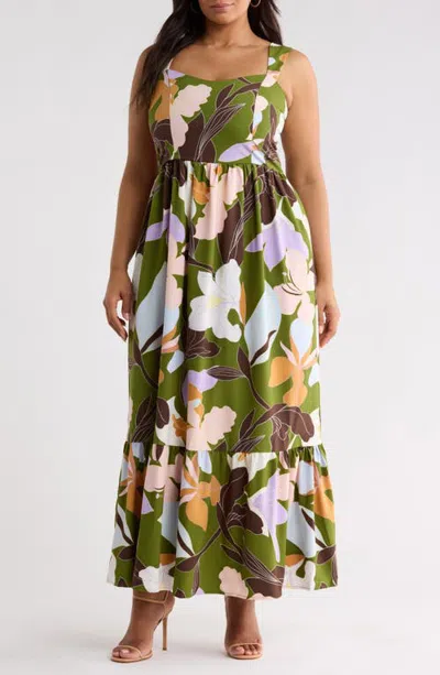Sugarlips Galena Halter Pleated Maxi Dress In Multi