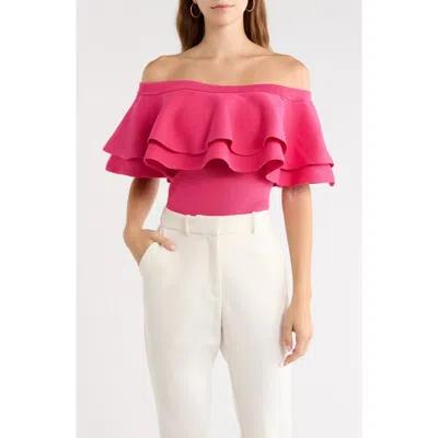 Sugarlips Genoa Kaila Off The Shoulder Top In Fuchsia