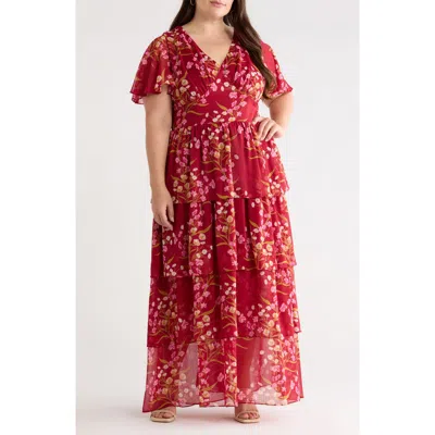 Sugarlips Ginnie Amabel Tiered Maxi Dress In Multi