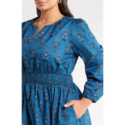 Sugarlips Girna Floral Smocked Waist Cotton Minidress In Multi