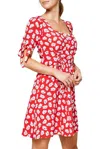 Sugarlips Good Grace Floral-print Modal-blend Mini Dress In Red Multi In Red