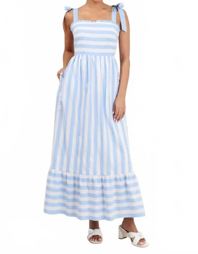 Sugarlips Gracie Sky Striped Maxi Dress In Blue/white