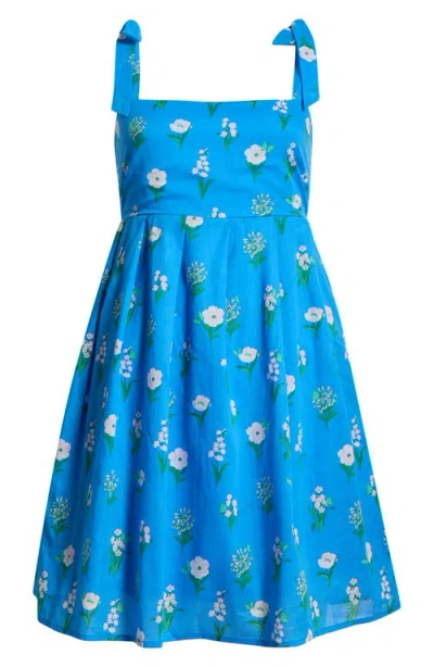 Sugarlips Graica Pleated Midi Dress In Blue