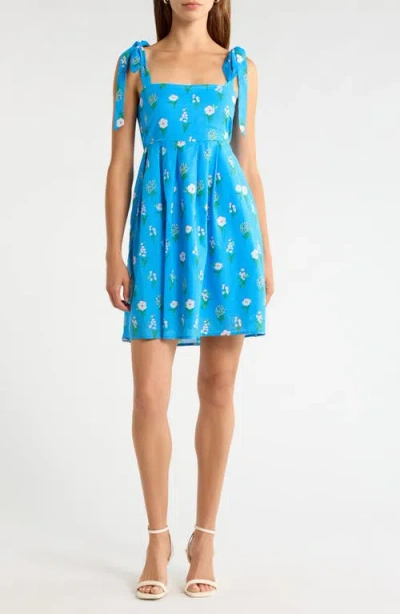 Sugarlips Graica Pleated Midi Dress In Blue-wht-grn