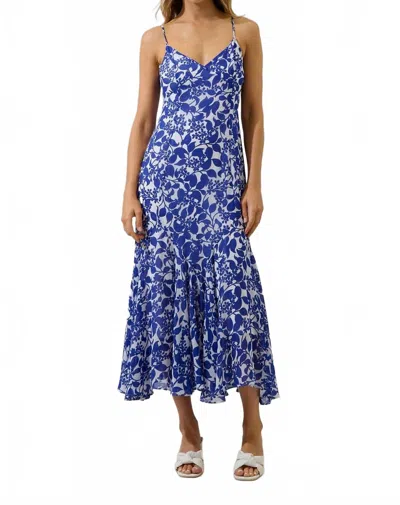 Sugarlips Hagny Pleated Midi Dress In Blue