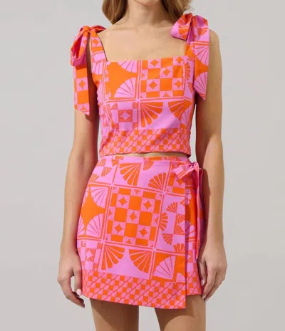 Sugarlips Haines Town Kori Cropped Top In Orange-magenta