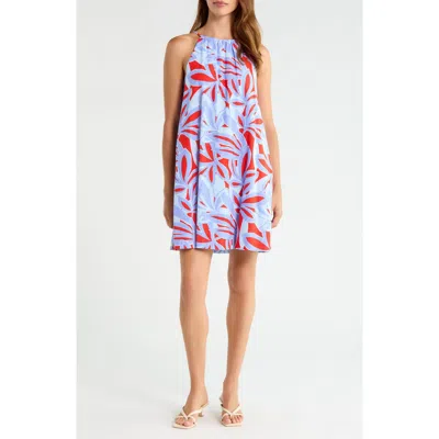 Sugarlips Haity Floral Shift Minidress In Red-blue