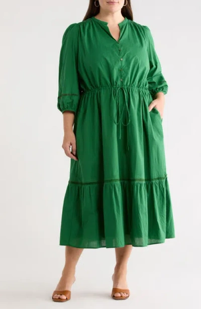 Sugarlips Harmy Long Sleeve Maxi Dress In Green