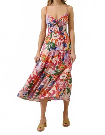 Sugarlips Hatley Floral Tie Knot Midi Dress In Multi