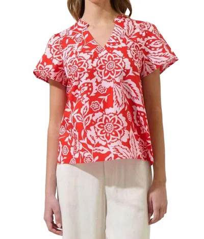 Sugarlips Hazen Top In Red In Animal Print