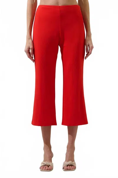 Sugarlips Hemary Cropped Flare Pants In Red