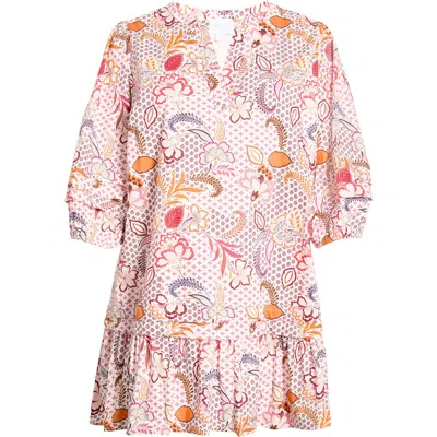 Sugarlips Hendry Floral Ruffle Hem Dress In Pink