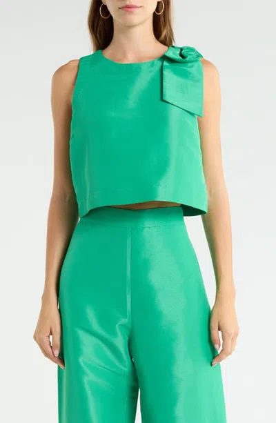 Sugarlips Hestia Caryn Bow Shoulder Sleeveless Top In Green