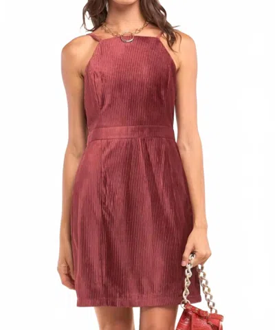 Sugarlips Holly Corduroy Dress In Cranberry In Pink