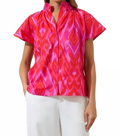 Sugarlips Ikat Patma Mock Neck Top In Blevin In Multi