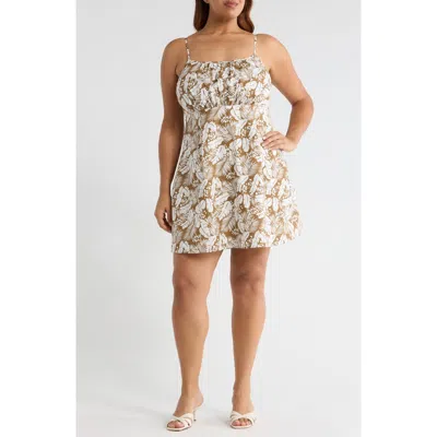 Sugarlips Ivonne Floral Mini Sundress In Brown