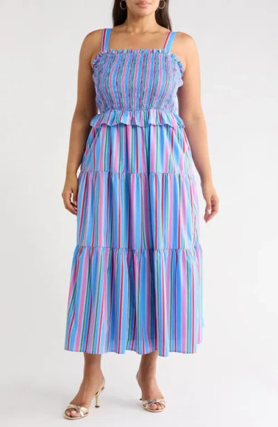 Sugarlips Jaimie Stripe Smocked Sleeveless Maxi Dress In Multi