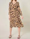 Sugarlips Java Nellie Midi Dress In Leopard In Brown