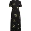 Sugarlips Jenna Floral Print Maxi Dress In Black