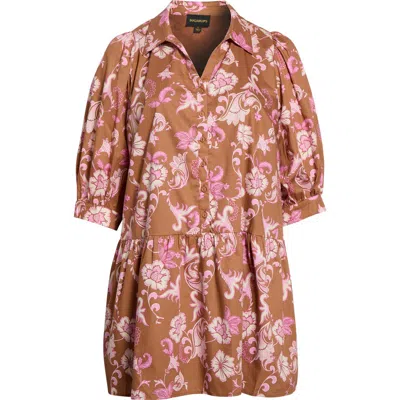 Sugarlips Jessia Button Up Cotton Shift Dress In Multi