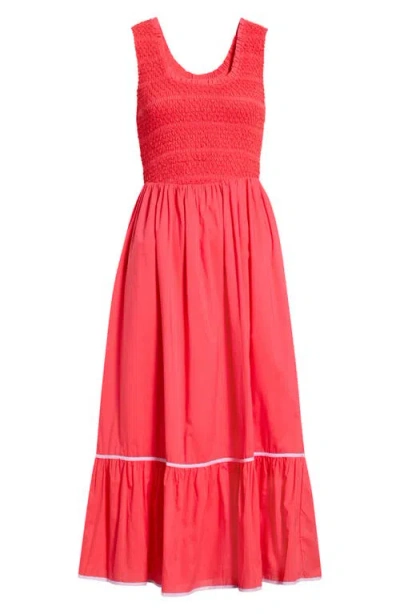 Sugarlips Jessy Smocked Midi Dress In Red