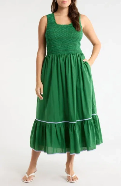 Sugarlips Jessy Smocked Sleeveless Midi Dress In Multi