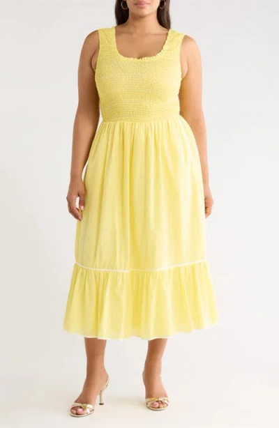 Sugarlips Jessy Smocked Sleeveless Midi Dress In Multi