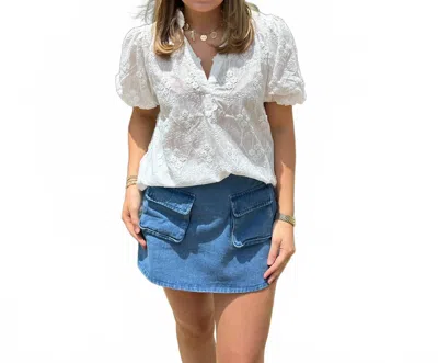 Sugarlips Joicy Embroidered Close To You Top In White