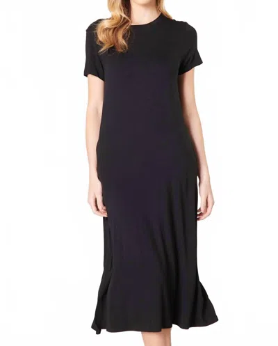 Sugarlips Joplin Jersey Knit Midi Shirt Dress In Black