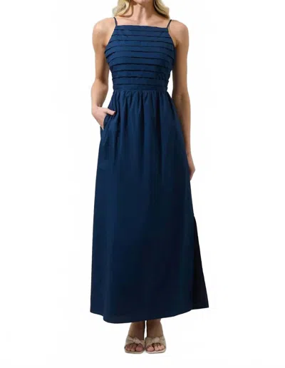 Sugarlips Joyce Pleated Maxi Dress In Navy In Blue