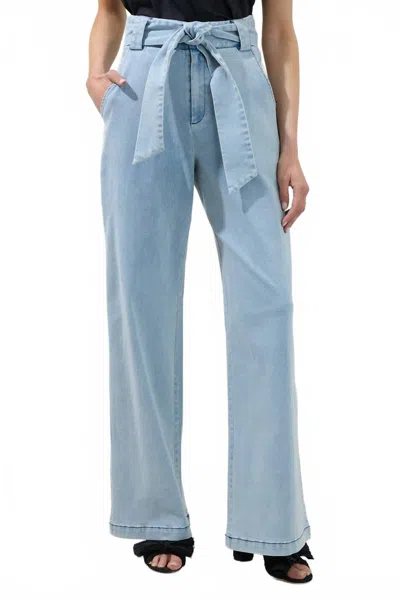 Sugarlips June Denim Wanetta Wide Leg Pants In Denim Blue In Multi