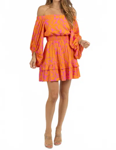 Sugarlips Kaci Floral Mini Dress In Orange Multi
