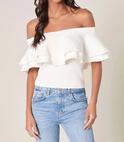 Sugarlips Kaila Off The Shoulder Knit Top In White
