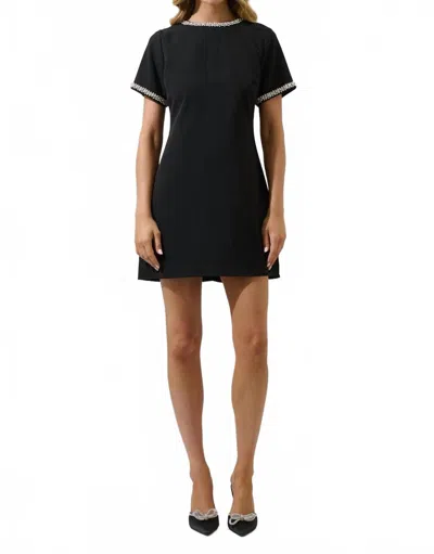 Sugarlips Kaitlyn Rhinestone Shift Mini Dress In Black