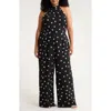 Sugarlips Kaline Polka Dot After Hours Halter Jumpsuit In Black