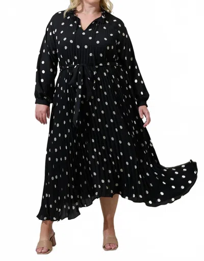 Sugarlips Kaline Polka Dot A-line Midi Dress In Ivory/black