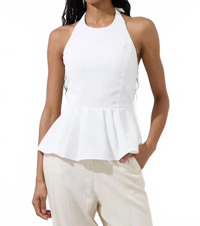 Sugarlips Karmina Peplum Halter Neck Top In Off White