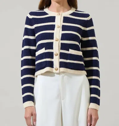 Sugarlips Kassidy Sweater In Navy/white In Multi