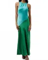 Sugarlips Kavela Color Block Maxi Dress In Blue-green In Multi