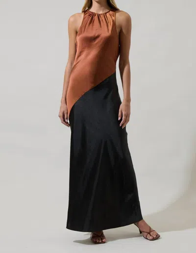 Sugarlips Kavela Color Block Sheath Maxi Dress In Black-brown In Multi
