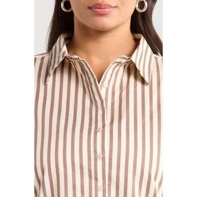 Sugarlips Keina Striped Cotton Shirtdress In Multi