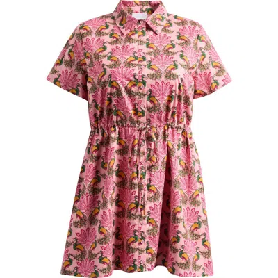 Sugarlips Kenda Peacock Shift Minidress In Pink