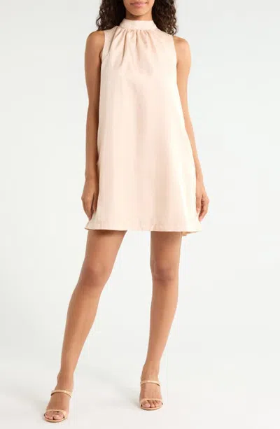 Sugarlips Keyla Sleeveless Trapeze Minidress In Neutral