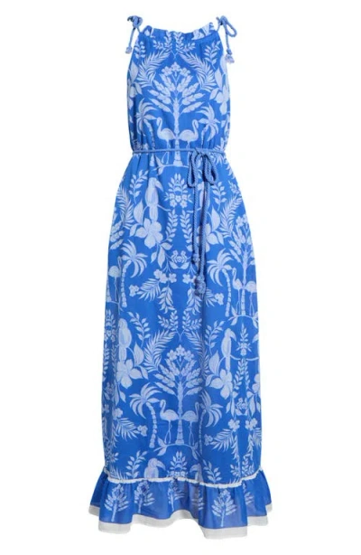 Sugarlips Kimana Floral Halter Maxi Dress In Blue