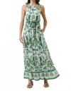 Sugarlips Kimana Maxi Dress In White/green In Green