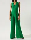 Sugarlips Klara Wide Leg Jumpsuit In Hunter Green In Green