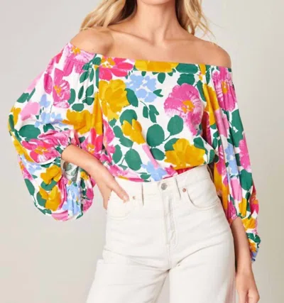 Sugarlips Kokomo Floral Off The Shoulder Top In Multi