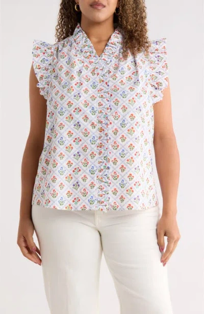 Sugarlips Lara Floral Eviel Ruffle Top In Multi