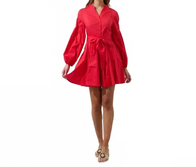 Sugarlips Laria Poplin Dress In Red