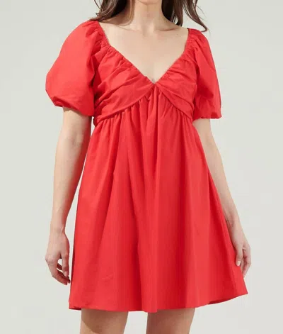 Sugarlips Leandra Poplin Mini Dress In Red